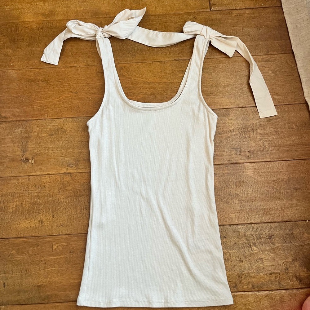 a new day Women's White Tie-Strap Tank Top